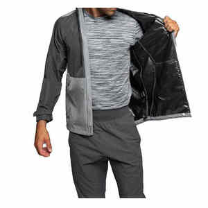 Veste coupe-vent pour homme de marque personnalisée, veste d'hiver imperméable en tissu écologique, veste coupe-vent légère à capuche pour homme - Product Image 3