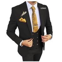 Costume d'affaires de bonne qualité, pantalon et veste formels de bureau, noir, costumes pour hommes, grandes tailles, vêtements de mariage, mode, OEM