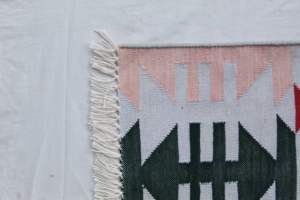 Hand Woven Traditional Indian Cotton Durry <b>Rug</b> Geometric Pattern Washable for <b>Bedroom</b> and Living Room - Product Image 2