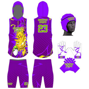 Uniforme de football américain à capuche personnalisé et compressif |   Tenue d'équipe 7 contre 7 entièrement sublimée, respirante, évacuant l'humidité, séchage rapide - Product Image 1