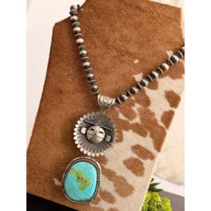 Pendentif Freddy Charley en turquoise de la montagne Sonoran et argent sterling avec sertissage clos, cadeau - Product Image 4