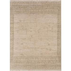 Alfombra de Lana Anudada a Mano Erbe AKWL-1468, Color Marfil, Diseño Abstracto Rectangular, para Hogar, Auto, Sala de Estar, Pasillo, Entrada - Product Image 1