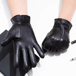 Guantes de invierno unisex personalizables, nueva piel de oveja de vaca auténtica, protección UV, guantes de conducción para caballeros para mujer, táctiles - Product Image 3