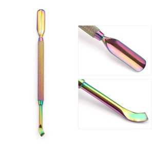 Empujador de Cutículas de Acero Inoxidable de Doble Extremo, Reutilizable, Removedor de Piel Muerta, Herramienta de Arte de Uñas, Lima de Limpieza de Esmalte UV para Manicura - Product Image 2
