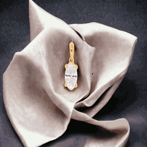 Colgante Solitario con Diamante de Corte Ovalado para Mujer - Product Image 1