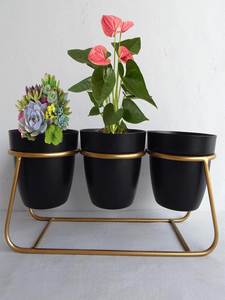 Luxury Round Metal Planter with Stand Modern Powder Coated Flower <b>Pot</b> Premium Indoor Outdoor Garden Decorative Plant <b>Holder</b> - Product Image 4