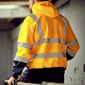 Vêtement de sécurité en gros, veste en polaire haute visibilité, sweat-shirt réfléchissant à fermeture éclair, logo personnalisé, taille grande, vêtements de sécurité pour hommes et femmes, hiver - Product Image 6