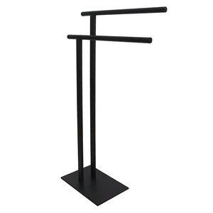 Luxury Black Metal Towel Stand Providing Sleek Storage Solution And Sophisticated Bathroom Decor Appeal - Product Image 4