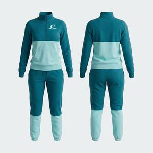 Conjunto Deportivo de Mujer, Corte Ajustado, Cierre de Cremallera de un Cuarto, Transpirable, con Capucha y Estampado Sólido, Informal, para Invierno - Product Image 1