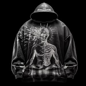 Sudadera con Capucha Estampada de Felpa Gruesa Orgánica 100% Algodón Ecológica de 500 Gramos para Hombre de Invierno - Product Image 1