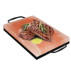 Plaques de carreaux de sel naturel rose de l'Himalaya personnalisées de haute qualité avec support en métal en fer forgé pour la cuisson et le barbecue - Product Image 3
