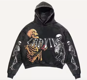 เสื้อฮู้ดแบบสวมศีรษะสำหรับผู้ชายและผู้หญิงผ้าฝ้าย65% 35% โพลีเอสเตอร์450 GSM พิมพ์ลายหน้าจอแบบกำหนดเองสำหรับฤดูหนาว - Product Image 6