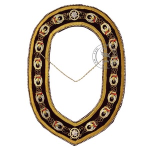 Regalia Lodge 33rd độ-Cổ áo chuỗi Nghi Thức <span class=keywords><strong>Scottish</strong></span>-Vàng trên nhung xanh tím cho đồng phục Regalia - Product Image 6