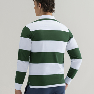 Maillot de rugby personnalisé de qualité supérieure pour adulte, manches longues, col rabattu, coupe ajustée, respirant, antibactérien, couleur personnalisable, logo OEM - Product Image 3