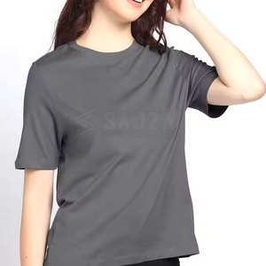 เสื้อยืดโอเวอร์ไซส์คุณภาพสูงสำหรับผู้หญิง เสื้อเจอร์ซีย์ไซส์ใหญ่ ปักโลโก้ตามสั่ง เสื้อยืดสีพื้นลำลอง ผู้ผลิต OEM - Product Image 6