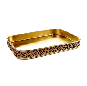 Plateau traditionnel en métal pour le Ramadan avec gravure islamique pour contenir de petits cadeaux et des friandises lors de soirées spéciales - Product Image 1