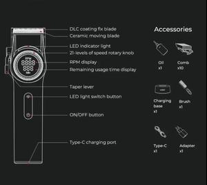 Cortadora de Pelo Profesional Inalámbrica de Alta Velocidad Vgr Salon Series V-001 para Hombre, Cuchilla Fade, Recargable, Envío Rápido - Product Image 5