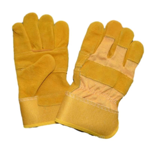 Conception personnalisée en cuir de vache pour soudeuse de construction industrielle Gants de travail à double sécurité pour le soudage - Product Image 5