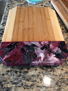 Planche à découper en bois en résine époxy de qualité supérieure, planche à fromage de service pour la confiserie aliments fromage Fruits - Product Image 4