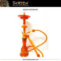 Chicha de Luxe au Design Unique, Qualité Supérieure, Style Marocain/Arabe, en Laiton Poli Égyptien, Fabrication Artisanale par Coulée à la Main, Farida Ajour
