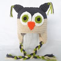 Gorro de Invierno de Ganchillo con Diseño de Búho 2025, Unisex, Hecho a Mano con Hilo de Algodón Leche, para Niño o Niña, en Oferta y Disponible para Fiestas