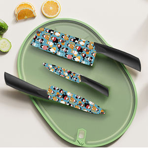 Nouveautés : Ensemble de couteaux de chef en céramique avec manches en plastique pour les fêtes barbecue - Lavable au lave-vaisselle - Ambidextre - Livraison rapide via Shopify - Product Image 3