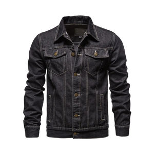 Vente en gros de vestes pour hommes vestes en jean pour hommes avec poches latérales vestes en jean décontractées acceptent le service OEM avec logo personnalisé - Product Image 1