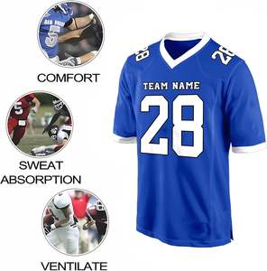 Camisetas de fútbol americano personalizadas para jóvenes y adultos con tela transpirable y duradera diseñadas para deportes de alto impacto - Product Image 1