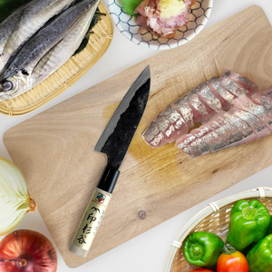 Cuchillo Deba Shimabara Hamono de Japón, Envío Directo, Hecho a Mano, para Diestros, Hoja de Acero Shirogami de 13 cm, Acabado Cepillado, 2.0 mm, Madera - Product Image 2