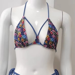 Conjunto de Bikini personalizado de alta calidad Unisex, 2 piezas, logotipo breve de baño, cinturón de patrón sólido, decoración hecha de Spandex/ropa de playa de nailon - Product Image 1