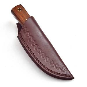 Cuchillo de Hoja Fija de Acero 12c27 de 6 Pulgadas, Estilo Nórdico, Forjado a Mano, Grado Industrial, Mango de Madera, Funda Vertical de Cuero, Cuchillo de Camping OEM - Product Image 6