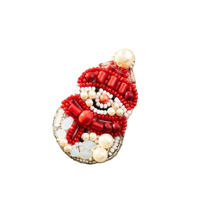 Broche brodée de perles de rocaille personnalisée Père Noël Broche de broderie perlée de couleur unique par glowin fashion - Product Image 1