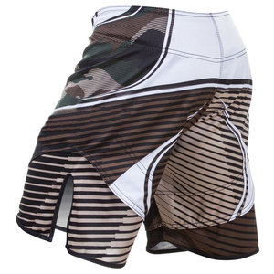 Diseña tus propios shorts elásticos delanteros de MMA, de secado rápido, transpirables, estilo vintage, de spandex/poliéster, los más vendidos para hombre. - Product Image 4