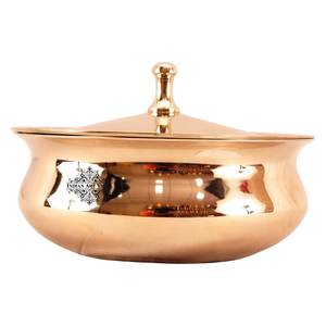 Ensemble de casseroles en bronze faites à la main, durables, avec couvercle, finition mate, pour servir les aliments, vaisselle artisanale - Product Image 2