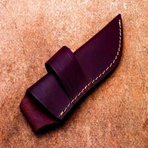 Étui en cuir grainé fait à la main pour lame de couteau fixe Étui de couteau EDC avec logo personnalisé - Product Image 3