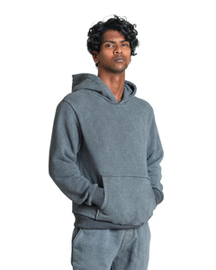 Sudadera con Capucha Extra Grande para Hombre, 100% Algodón, Estilo Vintage, con Cremallera en Relieve, Degradado, Lavado Ácido, Bordado con Piedras para Invierno - Product Image 1