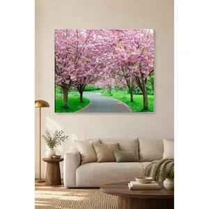 Impression sur toile d'arbres de cerisier et de sentiers enroulés dans le parc Fida - Product Image 2