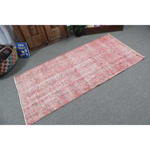 2.8x5.9 ft Turkish Rug, Vintage Accent Rug, <b>Red</b> Gray Patchwork <b>Wool</b> Rug - Product Image 2