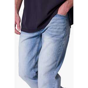 Denim droit épais personnalisé OEM en vrac de haute qualité coupe décontractée délavé vintage bleu indigo fabricant de jeans noirs - Product Image 3