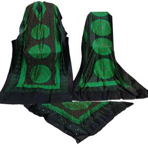 Ensemble somali baati shaash dirac luxueux non cousu en 3 pièces avec manches longues, broderie en soie et polyester - Product Image 1