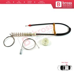 BWR5379 Kit de reparación de regulador de ventana puerta trasera derecha para 5 Series E39 04/1999-2004 4/5 Door Facelift 51358252430 Bross Auto Parts - Product Image 4
