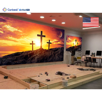 Layar Video Wall LED Canbest Fiw P2.5 3840X2400Mm 12.59Ftx7.87Ft New Covenant Presbyterian Church di Amerika Serikat