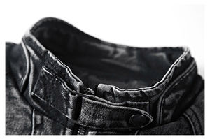 Chaqueta vaquera lavada con ácido Vintage para hombre al por mayor prendas de vestir exteriores vaqueras clásicas con acabado desgastado ropa de calle de moda para hombre - Product Image 4