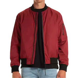 Chaqueta Bomber de satén unisex de calidad premium Cierre de cinturón de estilo callejero de poliéster personalizado para invierno - Product Image 1