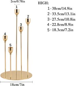 Bougeoirs coniques dorés en métal à 5 bras bougeoirs pour la décoration de la maison de Noël Décoration de table Bougeoirs Hot Seller - Product Image 2