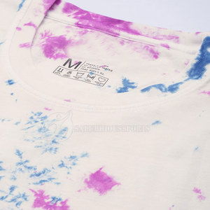 เสื้อยืดฟิตเนสของผู้ชายผ้าถักแบบผูกแห้งเร็วพิมพ์ลายสีย้อมผ้าฝ้ายต่ำ/เส้นใยไม้ไผ่ - Product Image 5