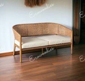 Canapé deux places en bambou naturel au design moderne de haute qualité canapé confortable parc jardin patio canapés canapé 2 places canapé - Product Image 1