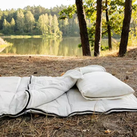 Tapis de pique-nique et couverture de couchage multifonction en chanvre tissé certifié OEKO, doux, chaud, quatre saisons, écologique, portable pour le voyage