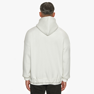 Sweat à capuche zippé surdimensionné en molleton bouclette polyester/coton épais pour homme, style streetwear, épaules tombantes, brodé - Product Image 3