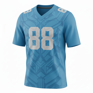 Ensemble de maillot et pantalon de football américain personnalisé 100% polyester respirant à manches courtes, grande taille, avec logo frontal - Product Image 3